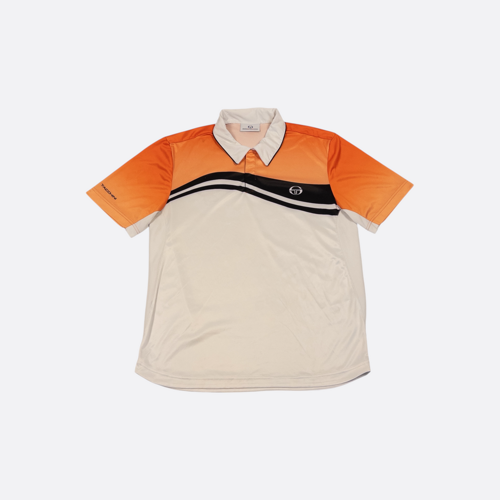 Polo-Shirt Weiß/Orange L