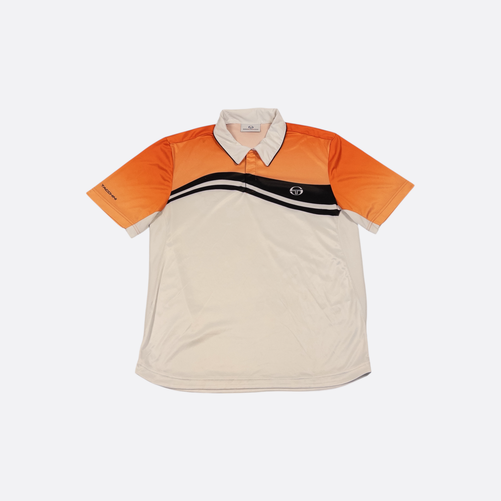 Polo-Shirt Weiß/Orange L